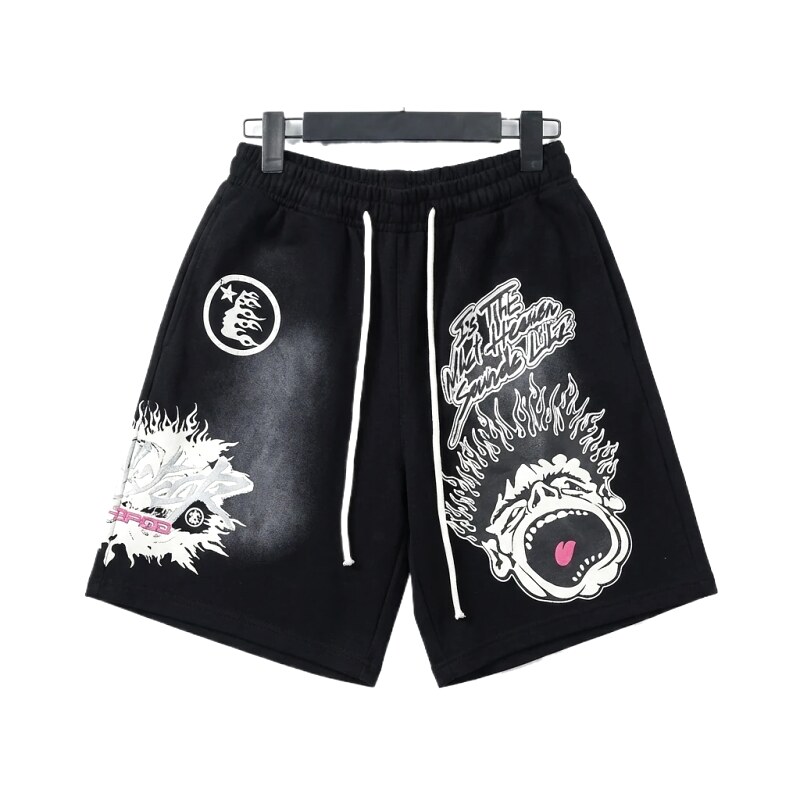 Hellstar printed dark style shorts