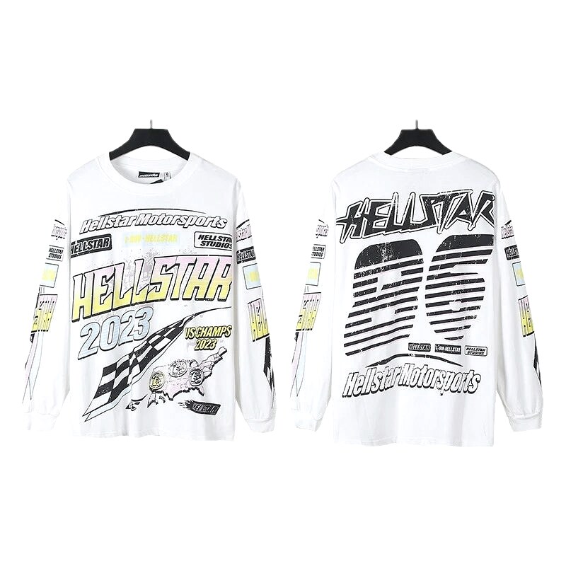 Hellstar Racing Style White Sweatshirt