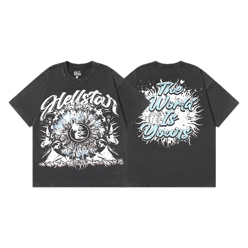 Hellstar Statue of Liberty Print Street Style Black T-Shirt
