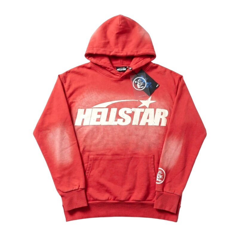 Hellstar trendy brand red hoodie