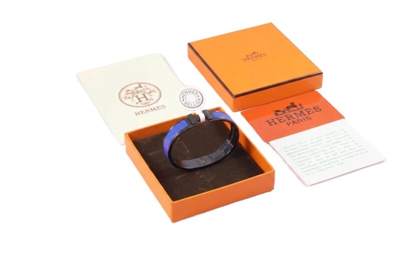 Hermes Sellerie series blue bracelet