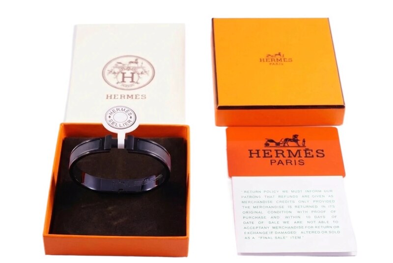 Hermes Sellier Series Black Bracelet
