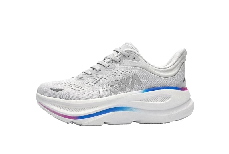 HOKA Bondi series retro-style gray shoes