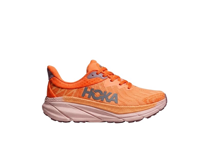 HOKA Orange and Purple Retro-style Running Shoes