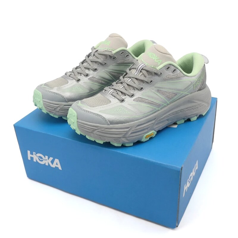 HOKA retro gray-green sports shoes