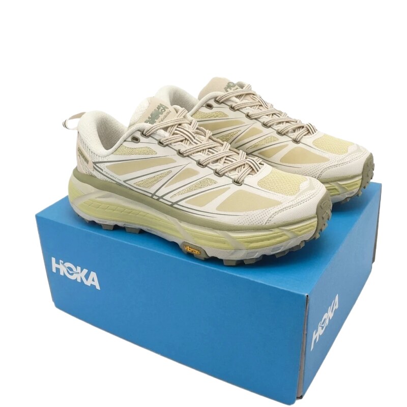 HOKA retro-style khaki sports shoes