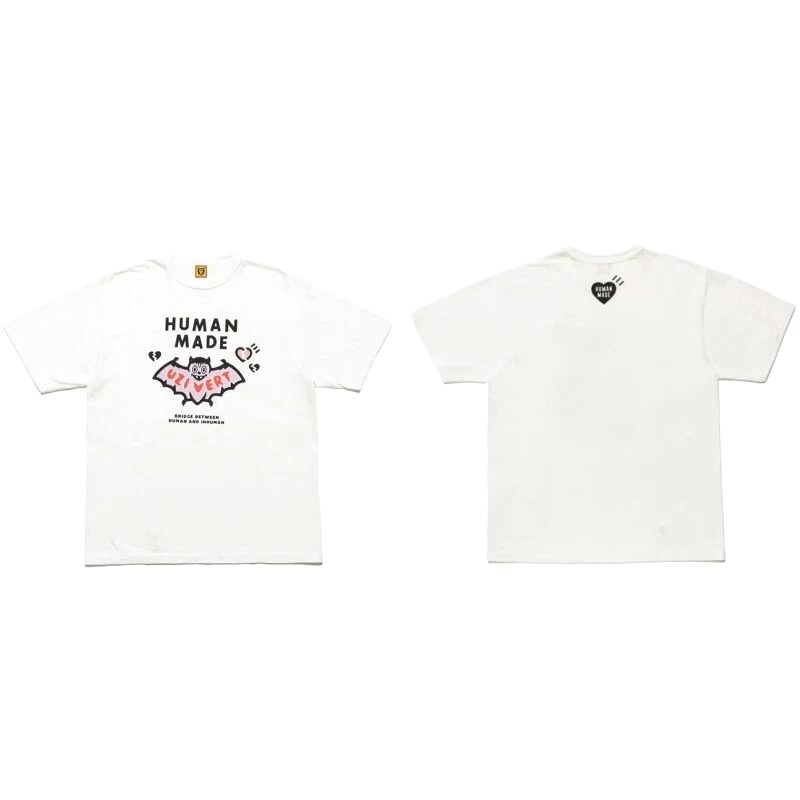 Human Made Casual Heart logo T-shirt Black Green Human for Comfortable Styling