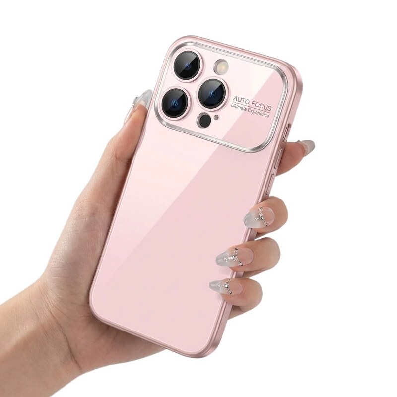 i-mu transparent simple style pink shell