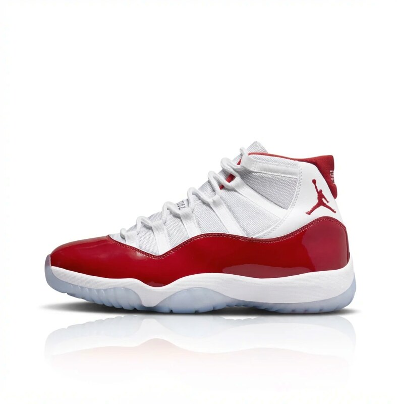 Jordan 11 High-Top Red and White Trendy Sneakers