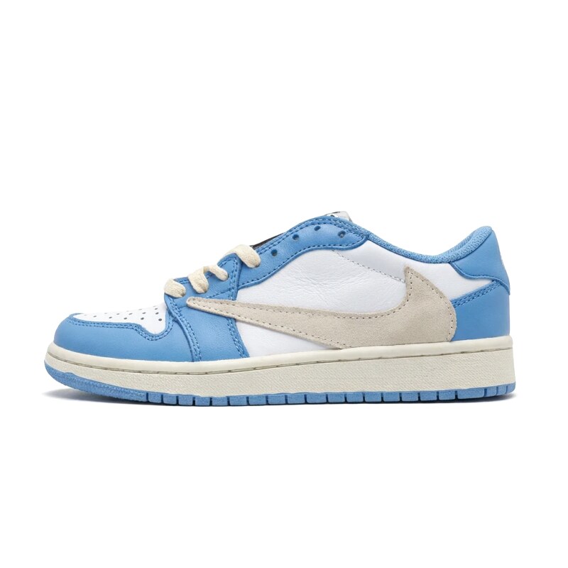 Jordan AJ1 Blue and White Trendy Brand Sneakers