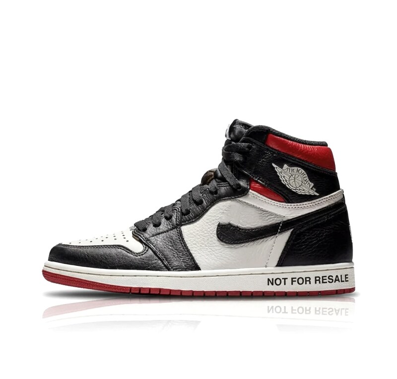Jordan AJ1 High Top Black and Red Sneakers