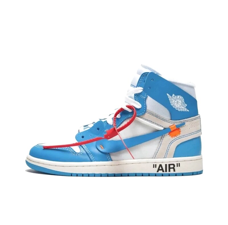 Jordan AJ1 High Top Blue and White Shoes