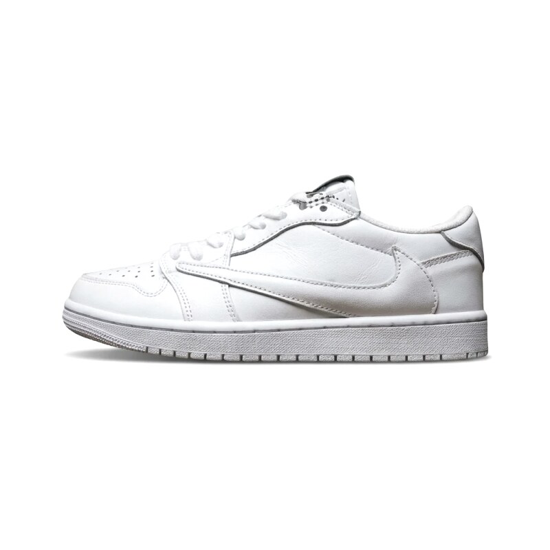 Jordan AJ1 simple white canvas shoes