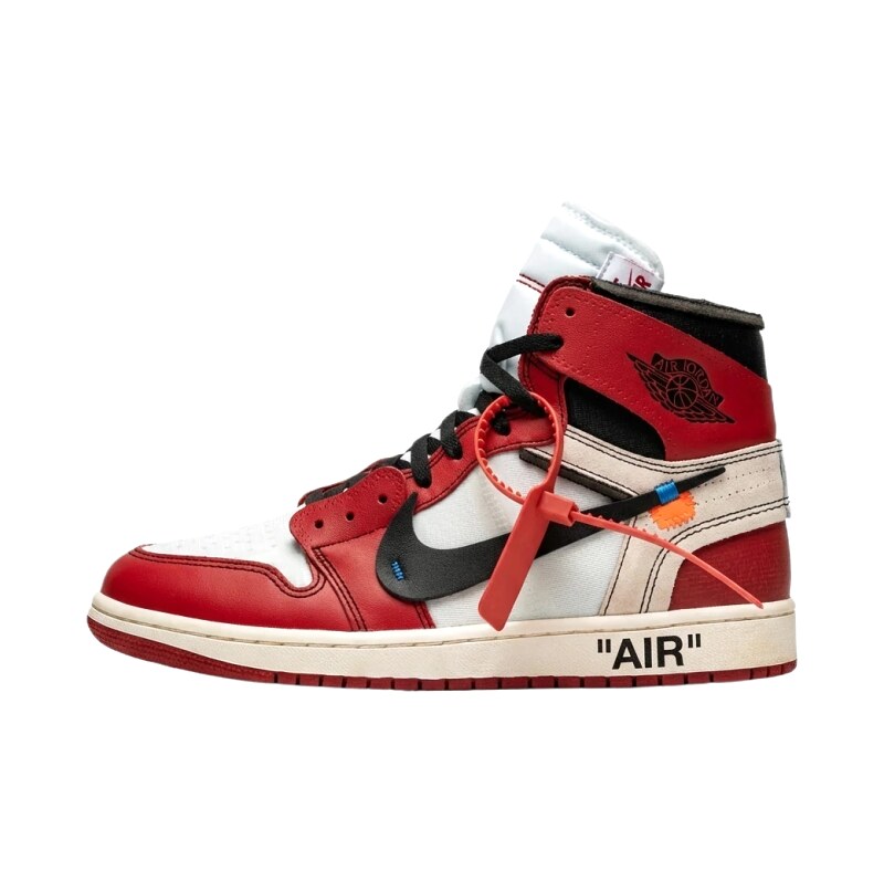 Jordan AJ1 Trendy Red and White Sports Shoes