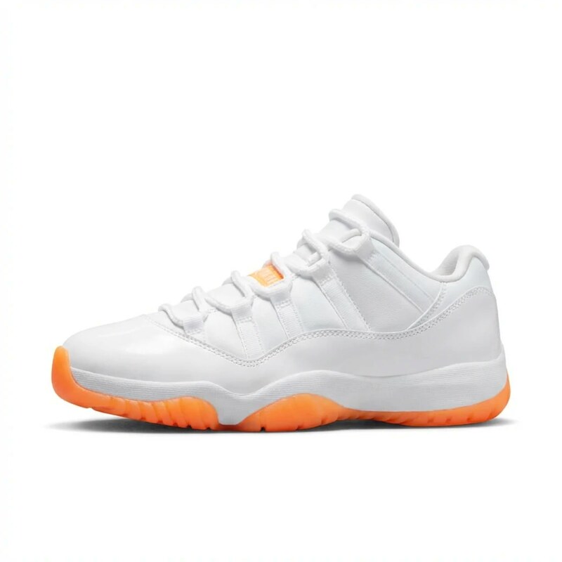 Jordan AJ11 Trendy White-Orange Sneakers