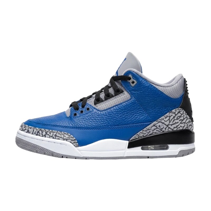 Jordan AJ3 trendy blue and grey sneakers