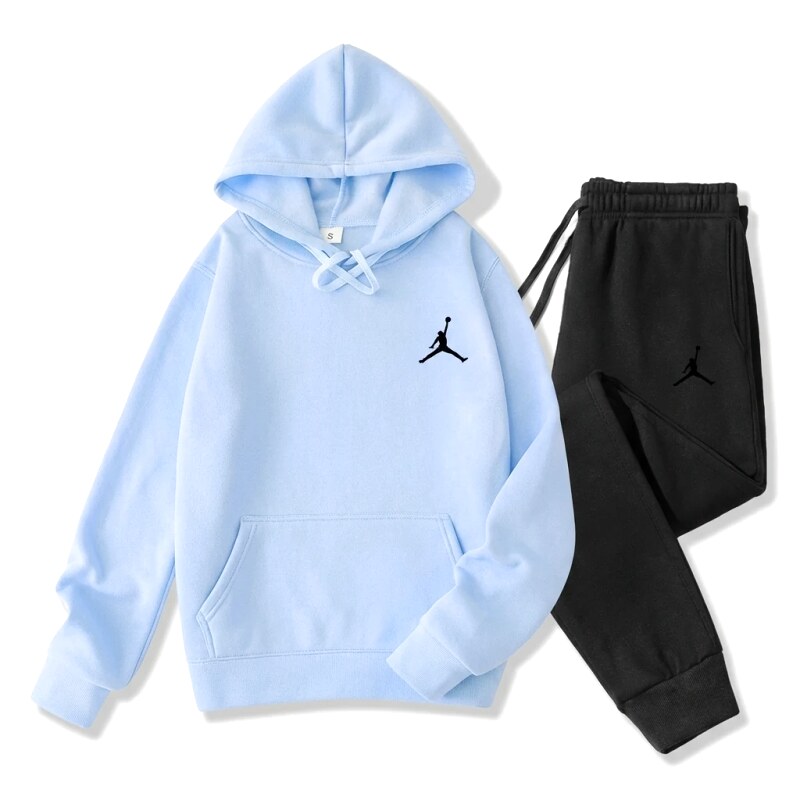 Jordan sporty light blue sweatshirt suit