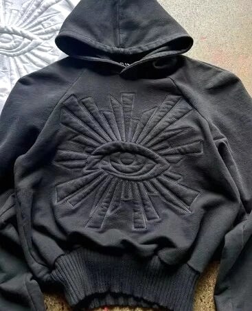 Kapital Classic Eye graphic hoodie Black Raised Eye for Daily Styling