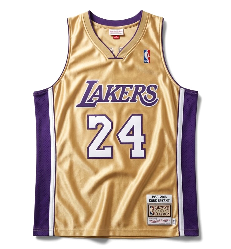 Kobe Lakers retro gold and purple jersey