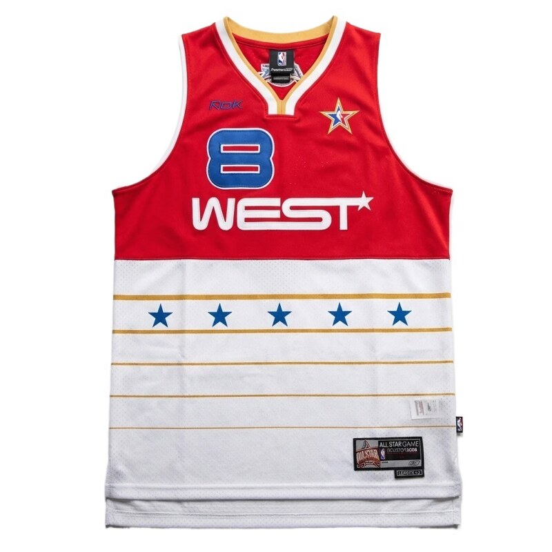 Kobe retro-style red and white basketball jersey