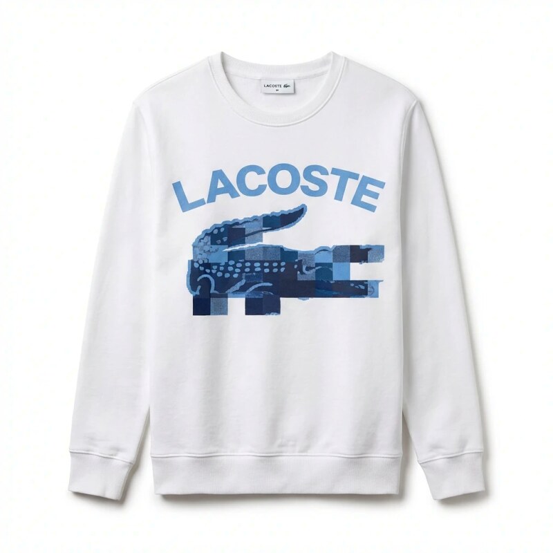 Lacoste Blue and White Contrast Fashion Sweatshirt