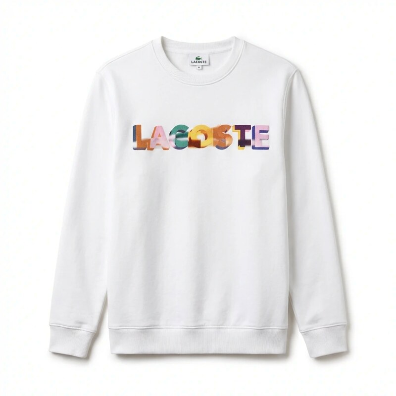 Lacoste Colorful Letter Style White Sweatshirt