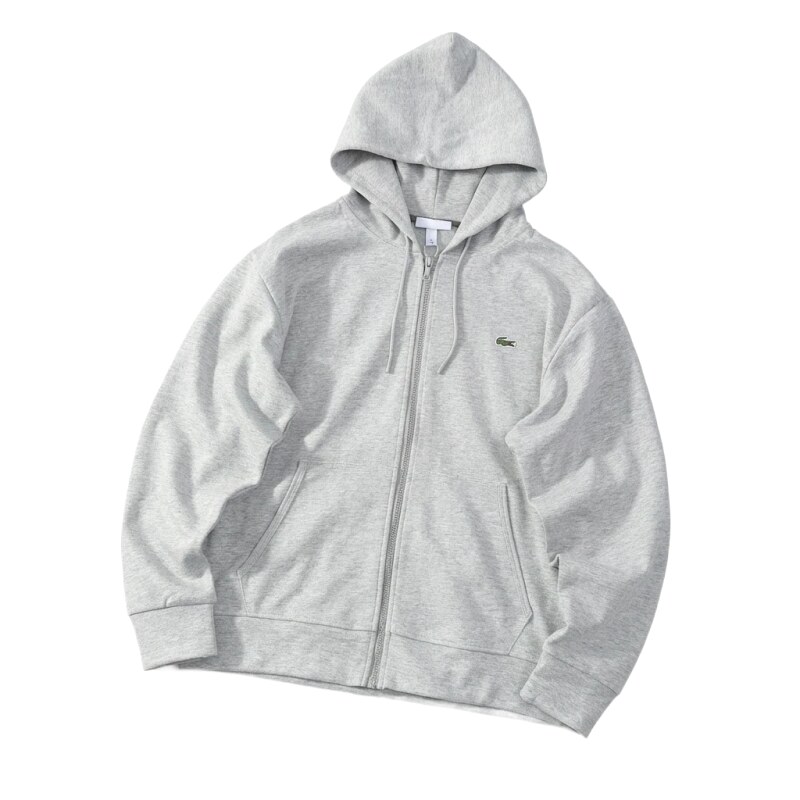 Lacoste simple-style light gray hoodie