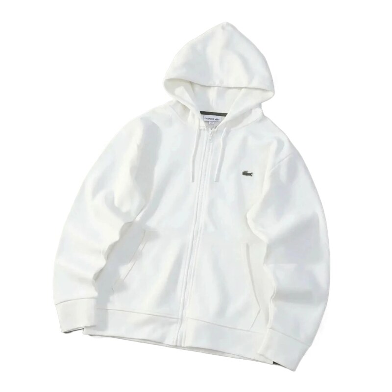 Lacoste simple-style white hoodie