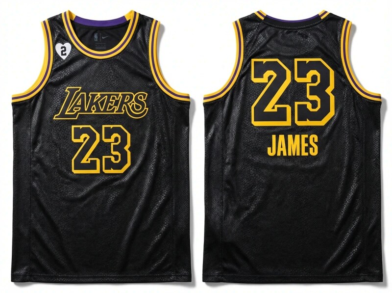 Lakers LBJ retro-style black jersey