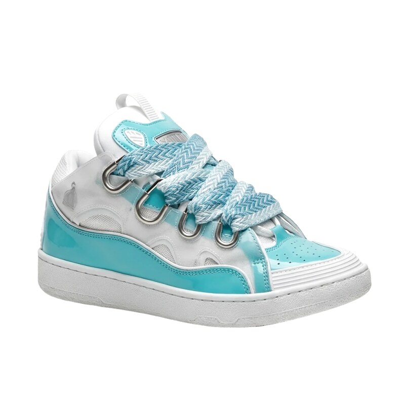 LANVIN candy - style white and blue sports shoes