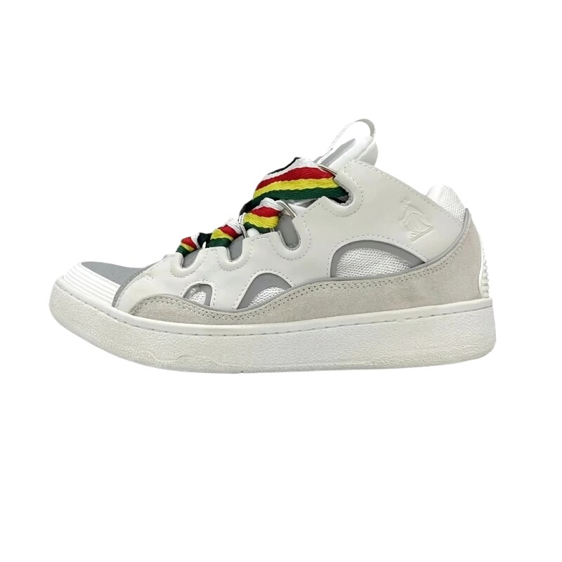 LANVIN Retro Style Colorful Lace-up White Shoes