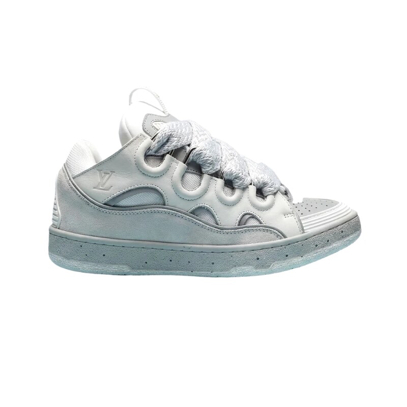 LANVIN retro-style gray and white sneakers