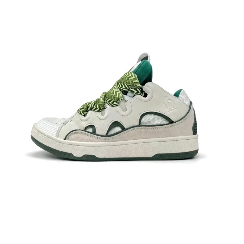 LANVIN retro-style gray and white sports shoes