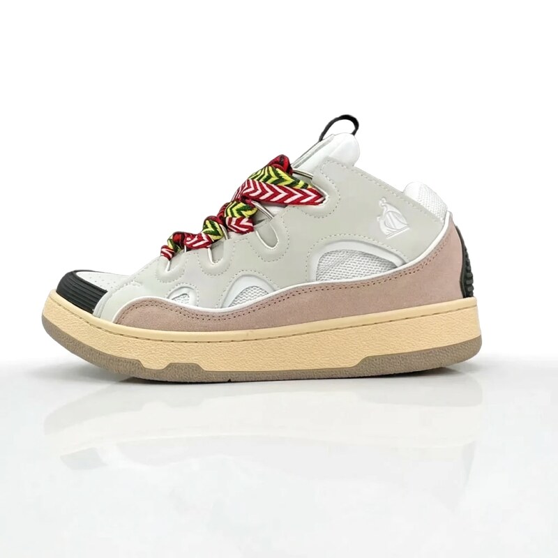 LANVIN retro-style grey and white sports shoes