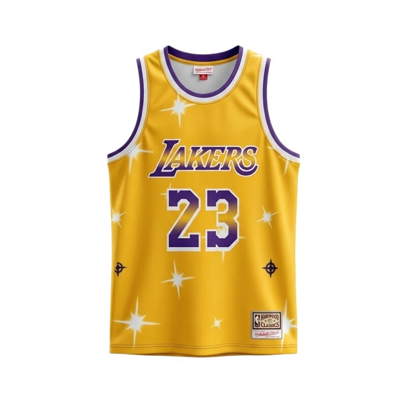 LBJ Lakers retro - style yellow jersey