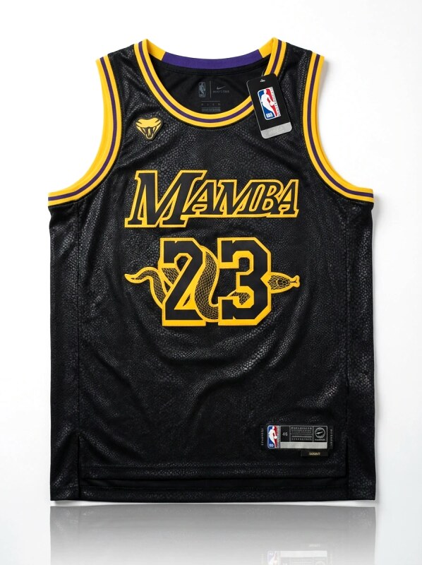 LBJ Mamba series black and yellow basketball jersey