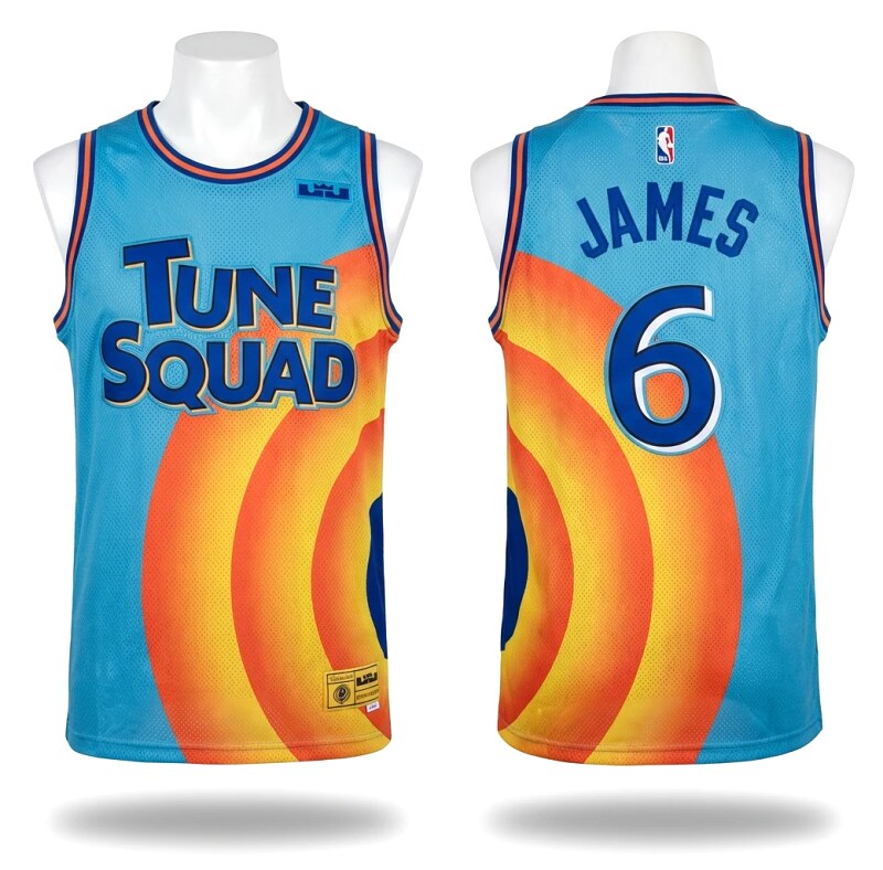 LBJ Tune Squad Blue-Orange Basketball Uniform