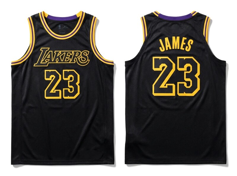LBJ's No. 23 black jersey of the Lakers.