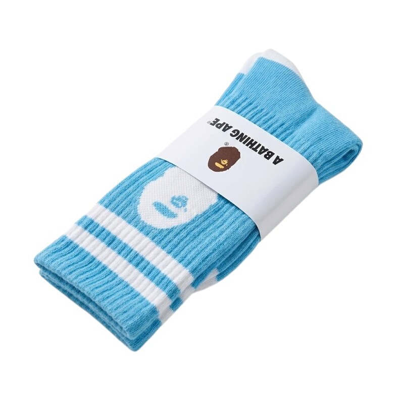Light blue Bape Ape Head trendy socks