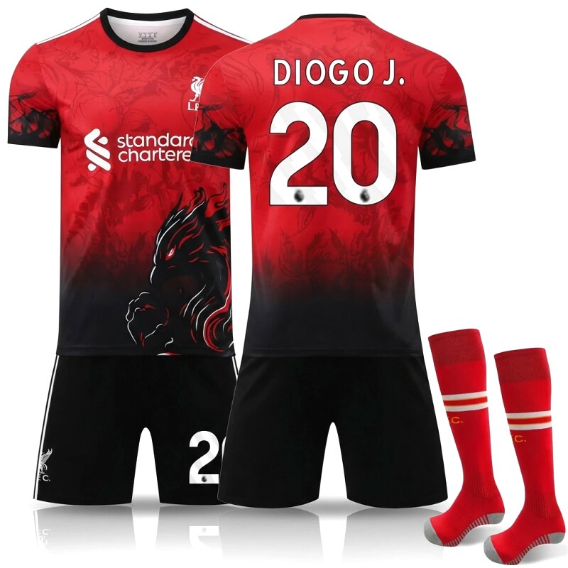 Liverpool retro-style red and black jersey