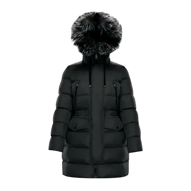 Long black down jacket of Moncler