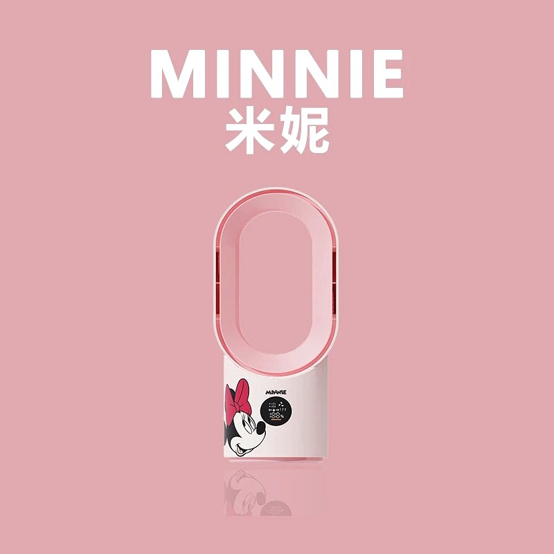 Lotso Office Fan Misting Bladeless Fan Minnie Character Misting Bladeless Smart Control Oscillation Digital Display Long Runtime Two Mist Levels