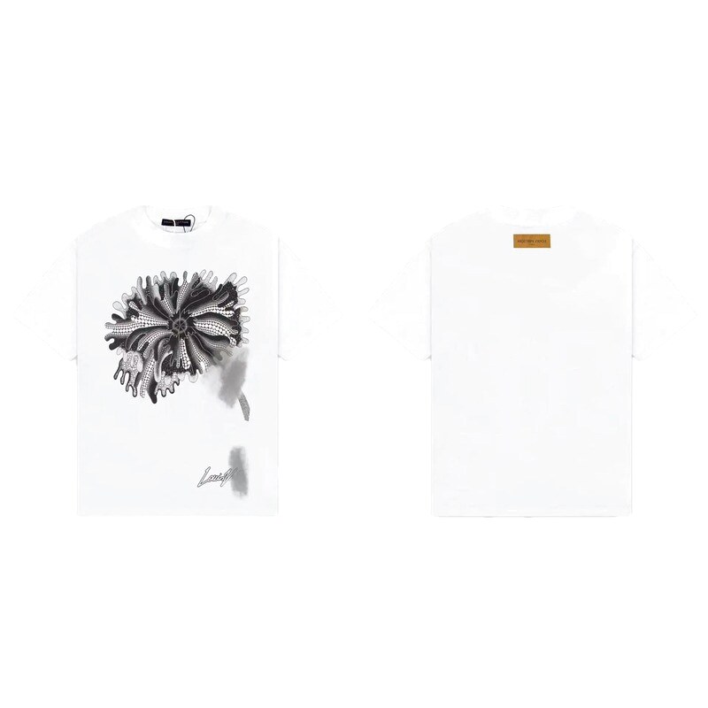 Louis Vuitton Abstract Print Trendy White T-Shirt
