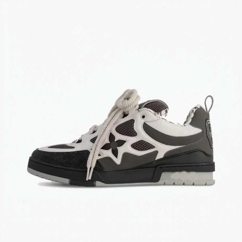 Louis Vuitton black-and-white retro-style sports shoes