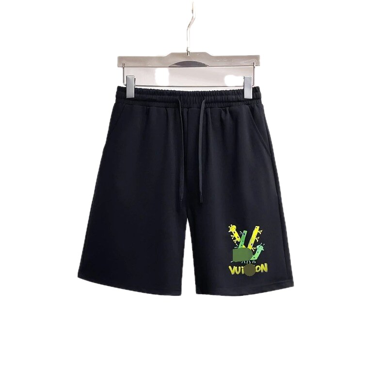 Louis Vuitton Cartoon Print Casual Style Black Shorts