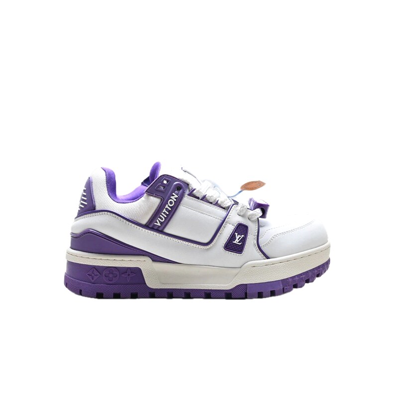Louis Vuitton casual white and purple sports shoes