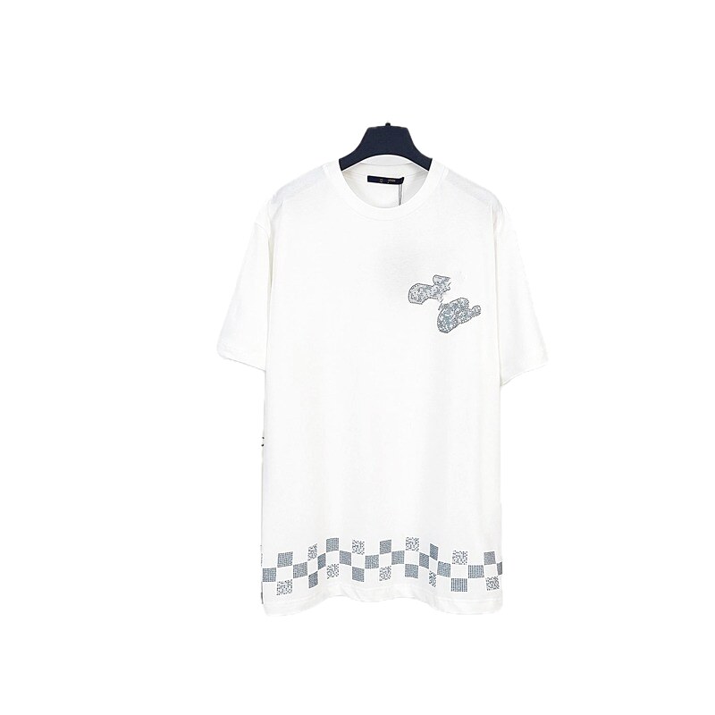 Louis Vuitton Checkerboard Casual Style White T-Shirt