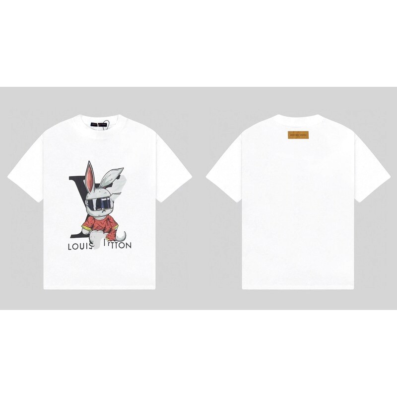 Louis Vuitton Cool Trendy Rabbit Print White T-Shirt