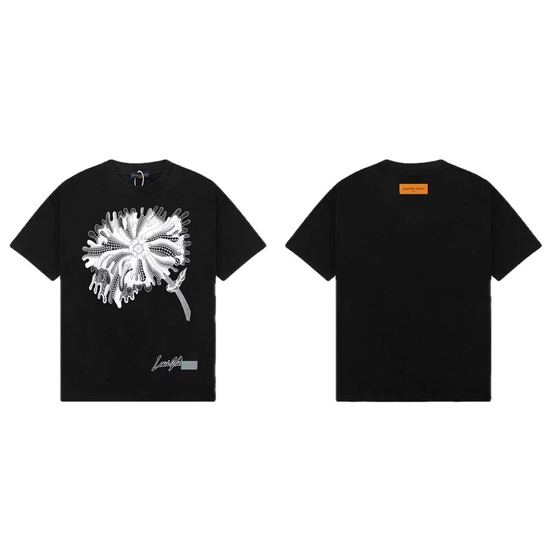 Louis Vuitton Dandelion Print Trendy Black T-Shirt