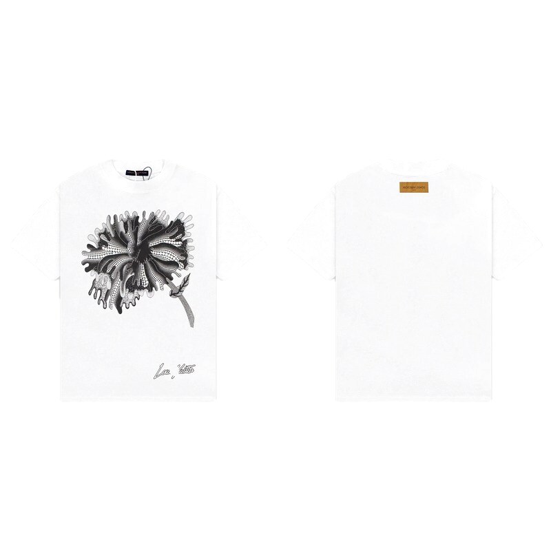 Louis Vuitton Floral Print Trendy Style White T-shirt